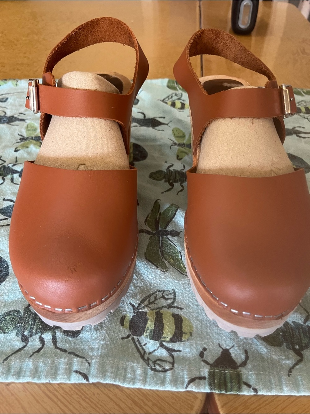 MIA Made In Europe ABBA Mary Jane Tan Leather Mary Jane Clog with Buckle Strap - Picture 5 of 11
